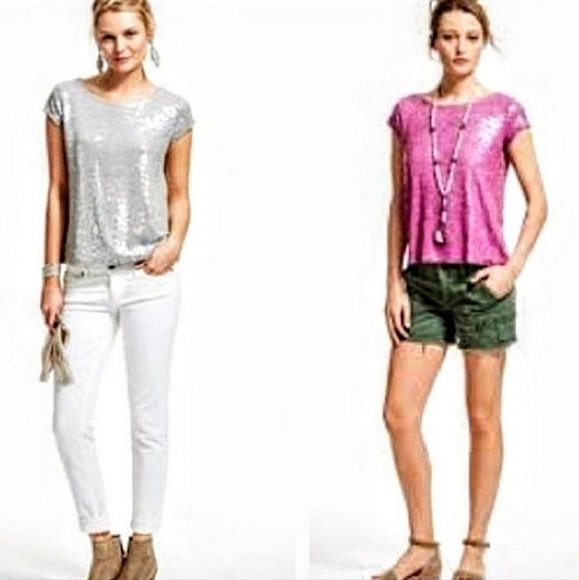 ❤️Calypso St Barth Bruni tee pink sequins short sleeved top XS - Picture 2 of 8